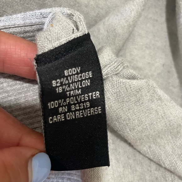 Cyrus Light Gray Ruffled Cardigan - Picture 8 of 8